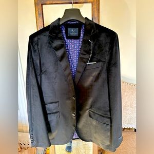 Tailor Byrd black velvet blazer sport coat dinner jacket